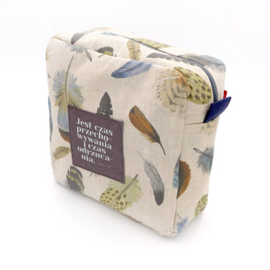 Kosmetyczka mała - pióra "Jest czas..."
