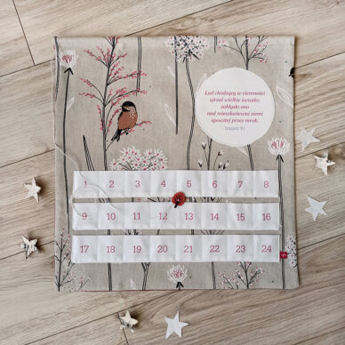 Kalendarz Adwentowy - ptaszek na gałązce