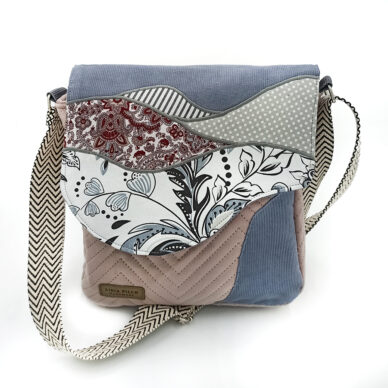 Torba listonoszka – róż z szarym pejzażem