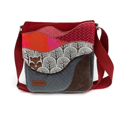 Torba listonoszka – popiel z leśnym pejzażem i szopem