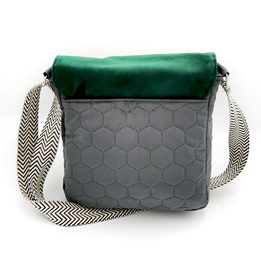 Torba listonoszka – grafit z leśnym pejzażem - obrazek 2