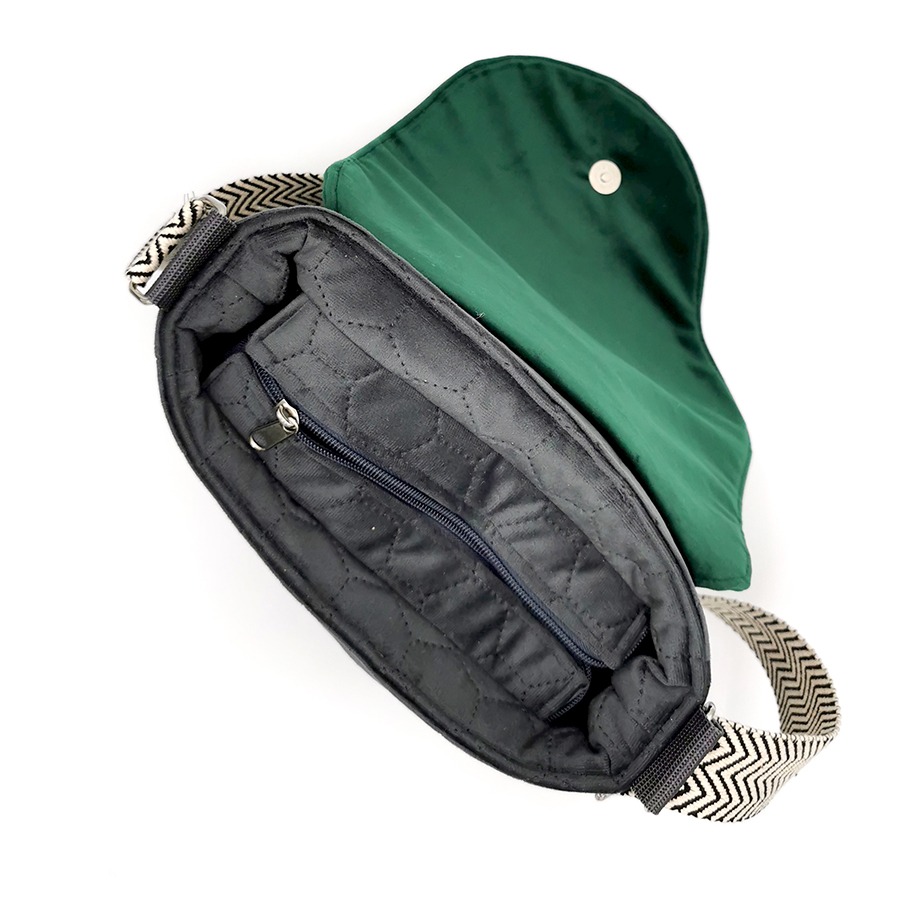 Torba listonoszka – grafit z leśnym pejzażem - obrazek 3