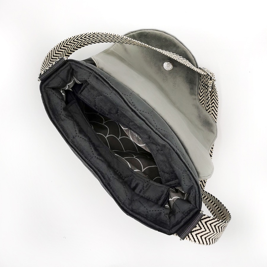Torba listonoszka – grafit z mewami V1 - obrazek 4