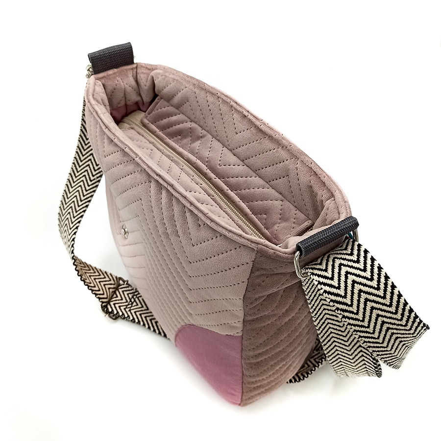 Torba listonoszka – róż z niebieskimi liśćmi V2 - obrazek 4