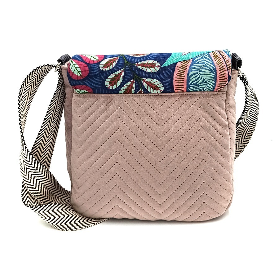 Torba listonoszka – róż z niebieskimi liśćmi V2 - obrazek 2