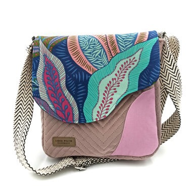 Torba listonoszka – róż z niebieskimi liśćmi