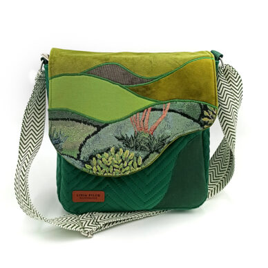 Torba listonoszka – zielona z pejzażem