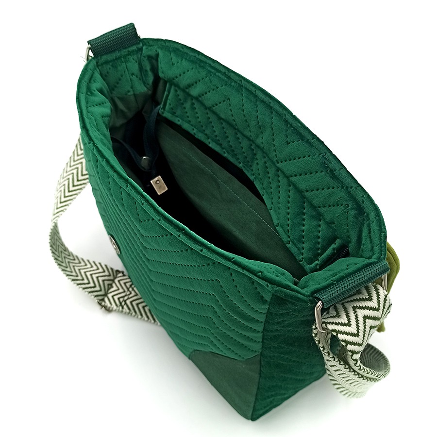 Torba listonoszka – zielona z pejzażem - obrazek 3