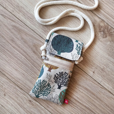 Torebka mini na telefon - drzewa