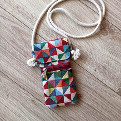 Torebka mini na telefon - trójkąty