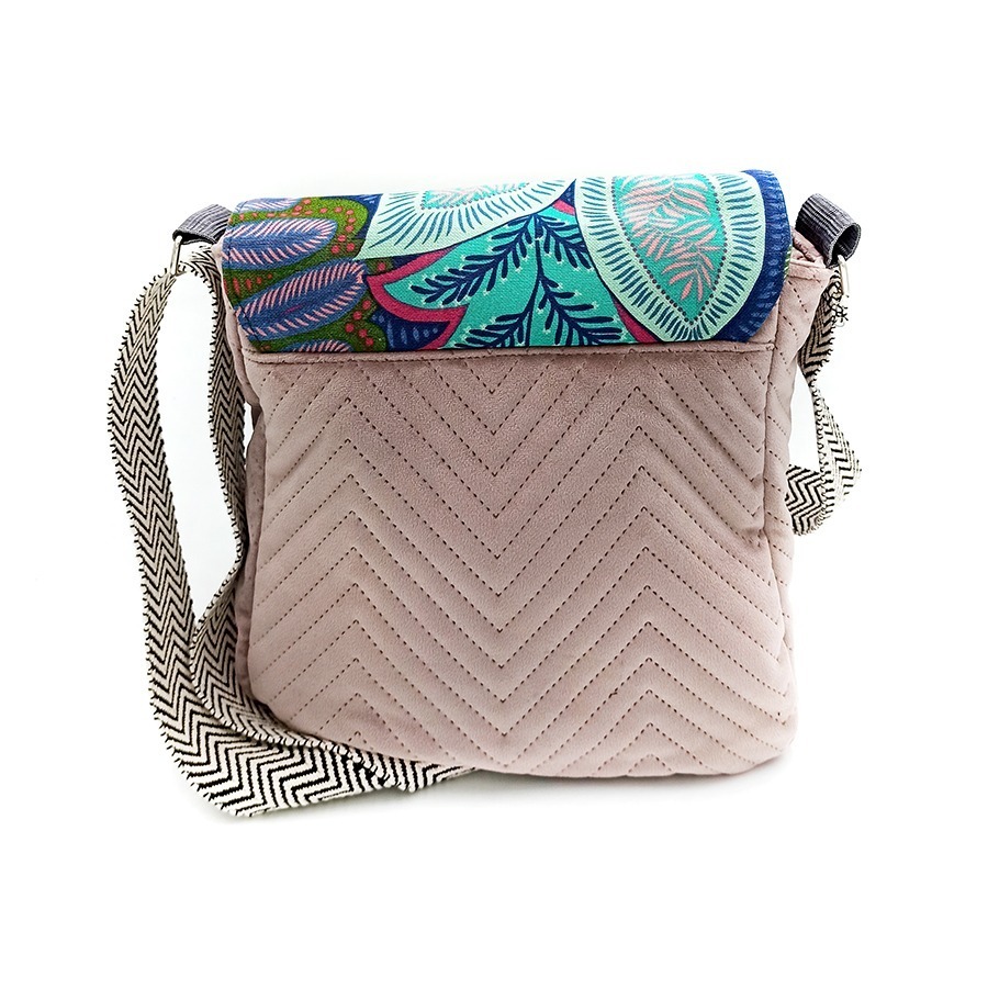 Torba listonoszka – róż z niebieskimi liśćmi V4 - obrazek 2