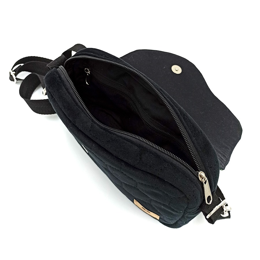 Torebka mała – czarny z zielonym pejzażem - obrazek 4