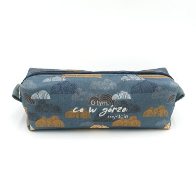 Mini kosmetyczka/piórnik grafitowe chmury