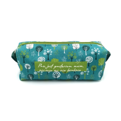 Mini kosmetyczka/piórnik zielone drzewka