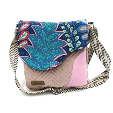 Torba listonoszka – róż z niebieskimi liśćmi V2