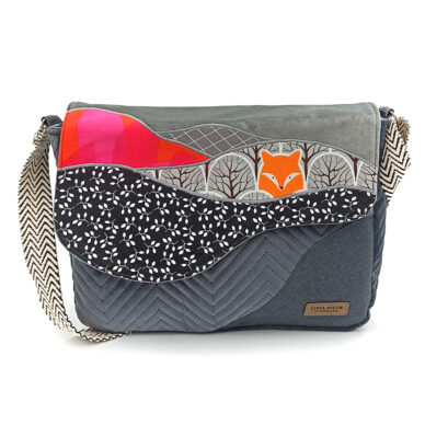 Torba listonoszka duża – grafit z liskiem