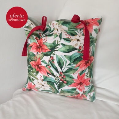 Poszewka na poduszkę 40x40 cm - gwiazda betlejemska