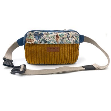 Nerka prostokątna - jeans z miodowym sztruksem