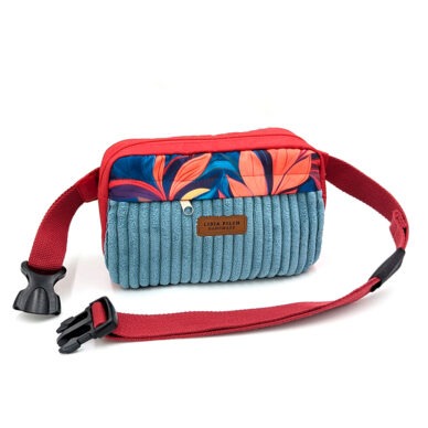 Nerka prostokątna - błękit z czerwienią