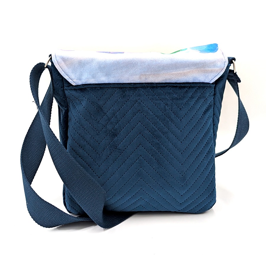 Torba listonoszka – niebieski z malowanym lasem - obrazek 12