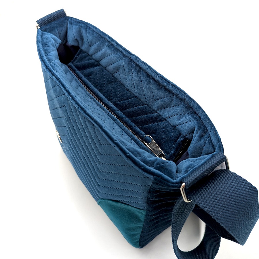 Torba listonoszka – niebieski z malowanym lasem - obrazek 11