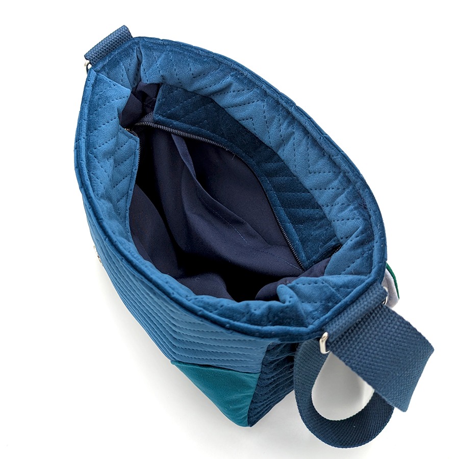 Torba listonoszka – niebieski z malowanym lasem - obrazek 9