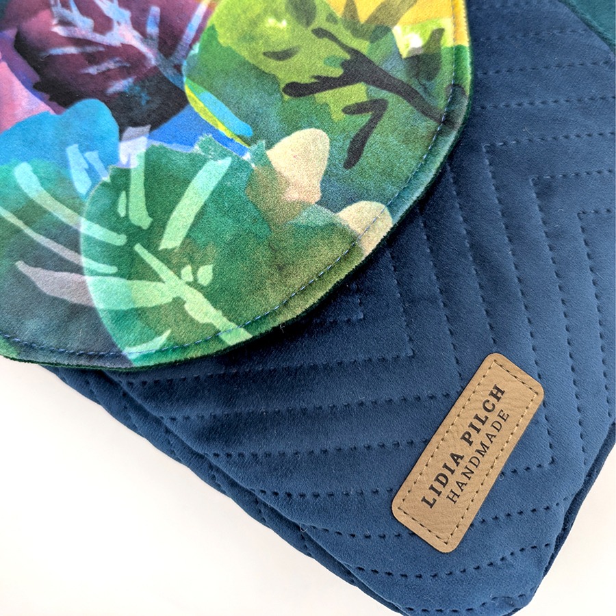 Torba listonoszka – niebieski z malowanym lasem - obrazek 10