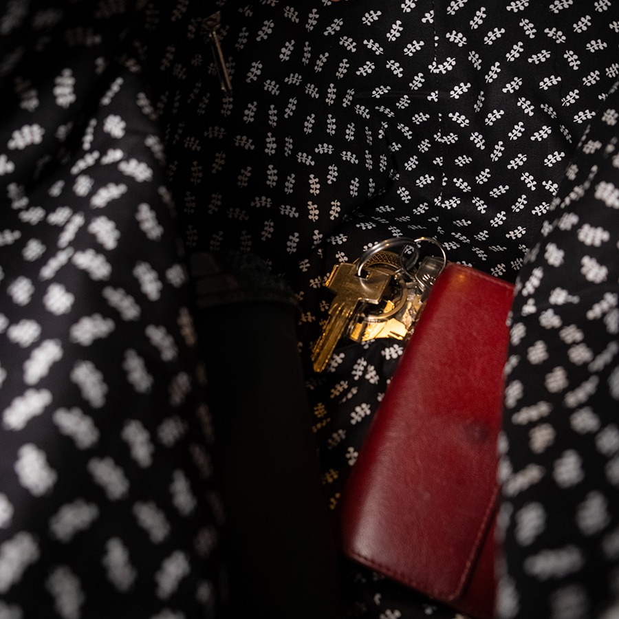 Torba na ramię - czarny sztruks z gobelinem - obrazek 7