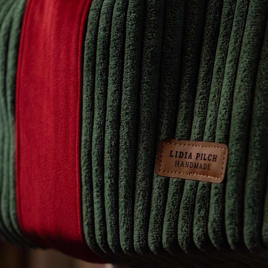 Torba na ramię - zielona z czerwienią - obrazek 9