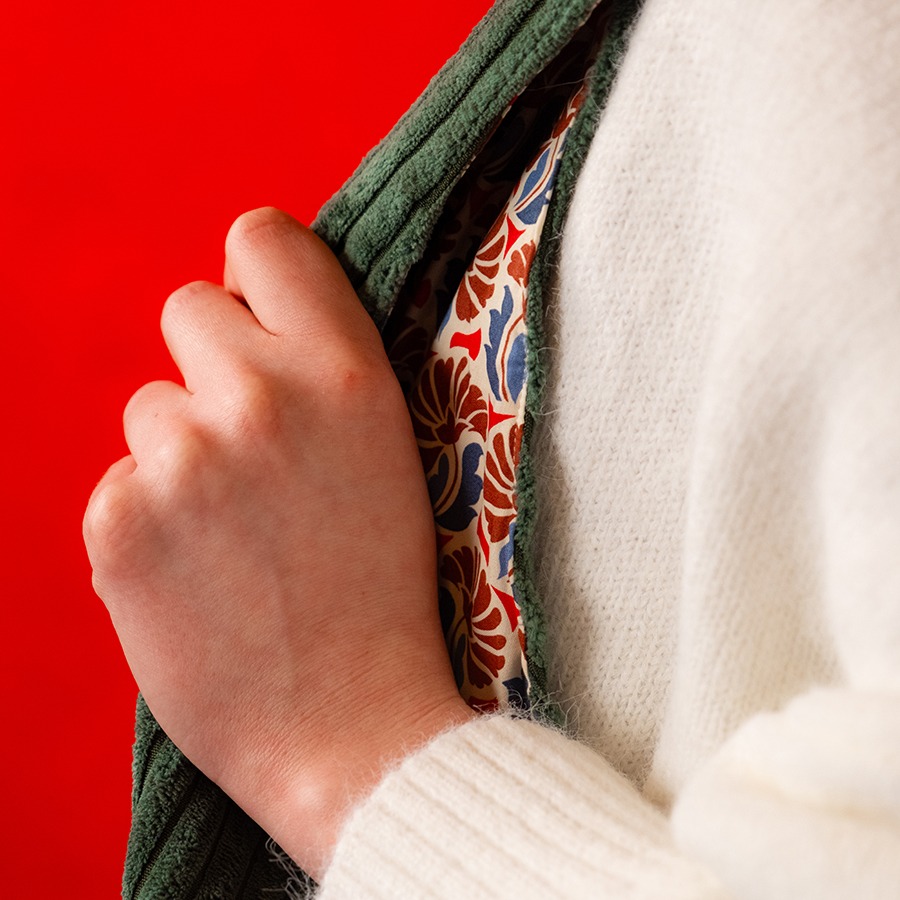 Torba na ramię - zielona z czerwienią - obrazek 5