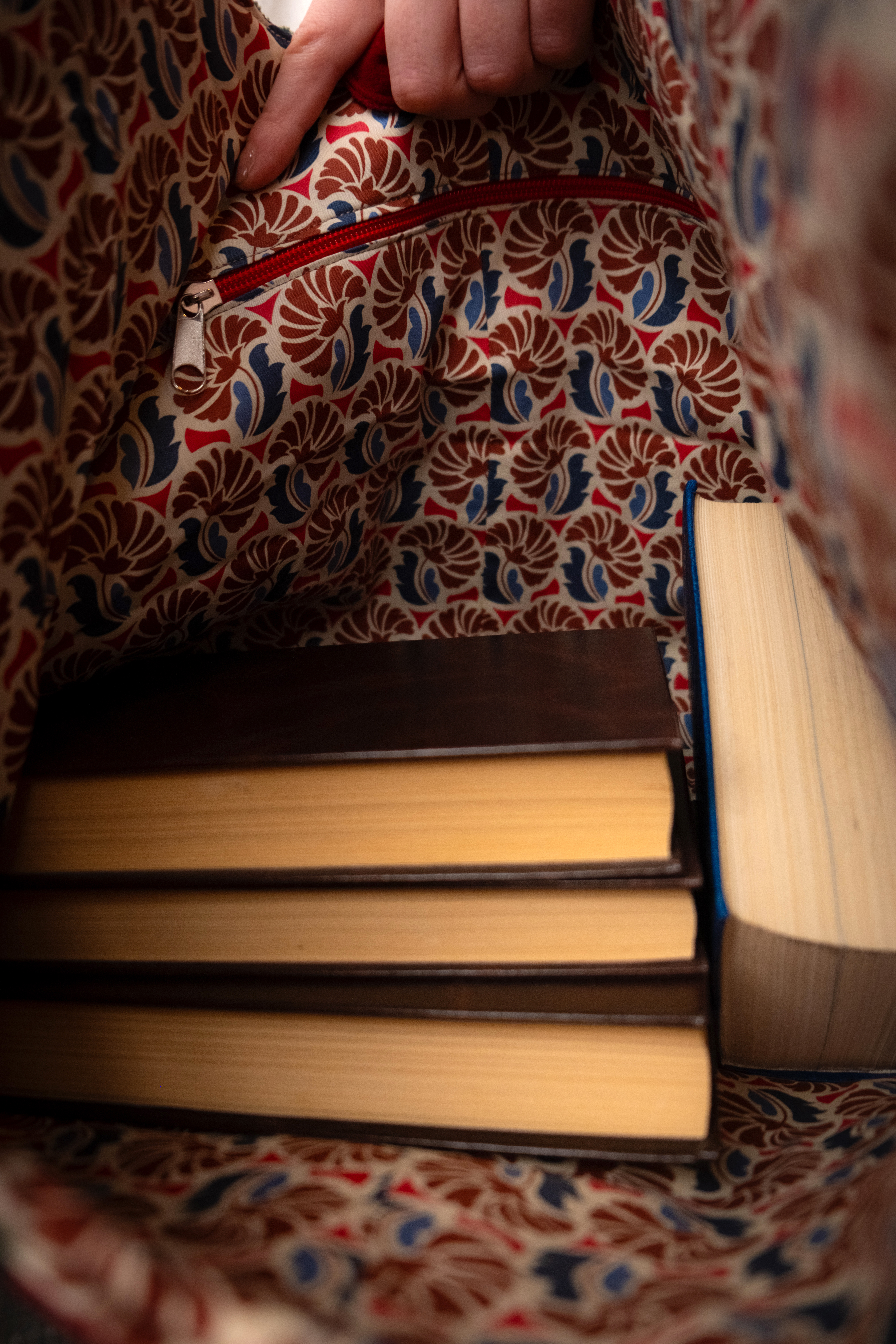 Torba na ramię - zielona z czerwienią - obrazek 8