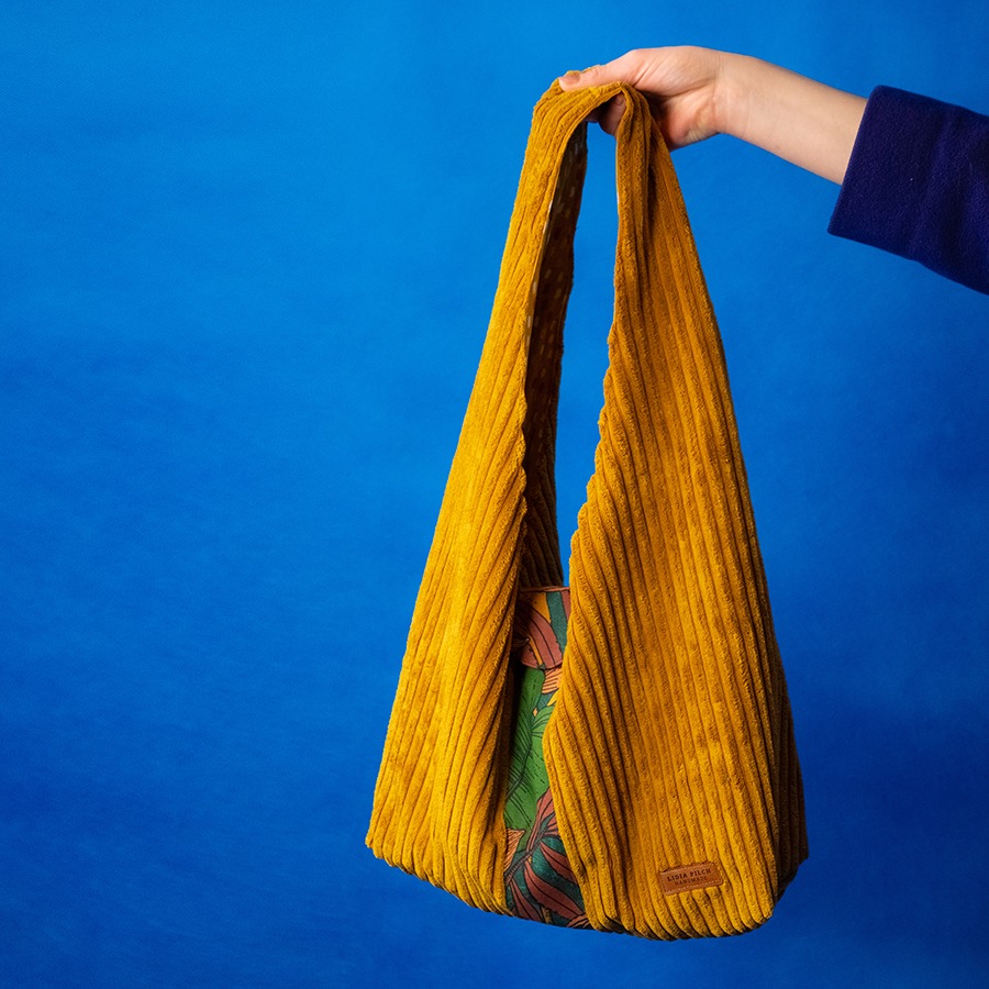 Torba na ramię - miodowy sztruks - obrazek 4