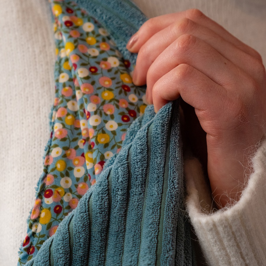 Torba na ramię - błękitny sztruks - obrazek 6