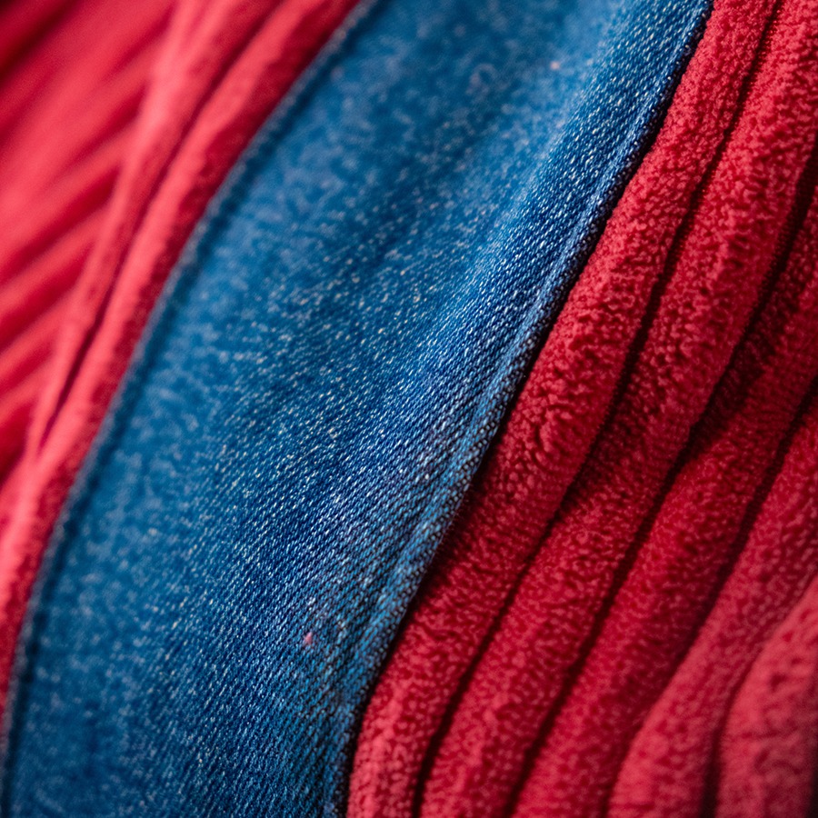 Torba na ramię - czerwony sztruks - obrazek 8