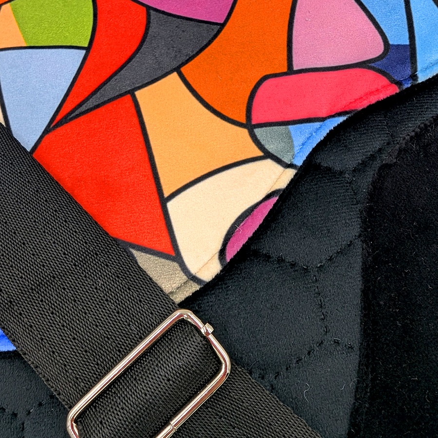 Torba listonoszka – czarny z abstrakcją - obrazek 4