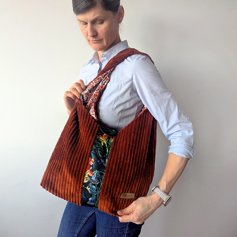 Torba na ramię - ruda z ciemnym motywem - obrazek 18