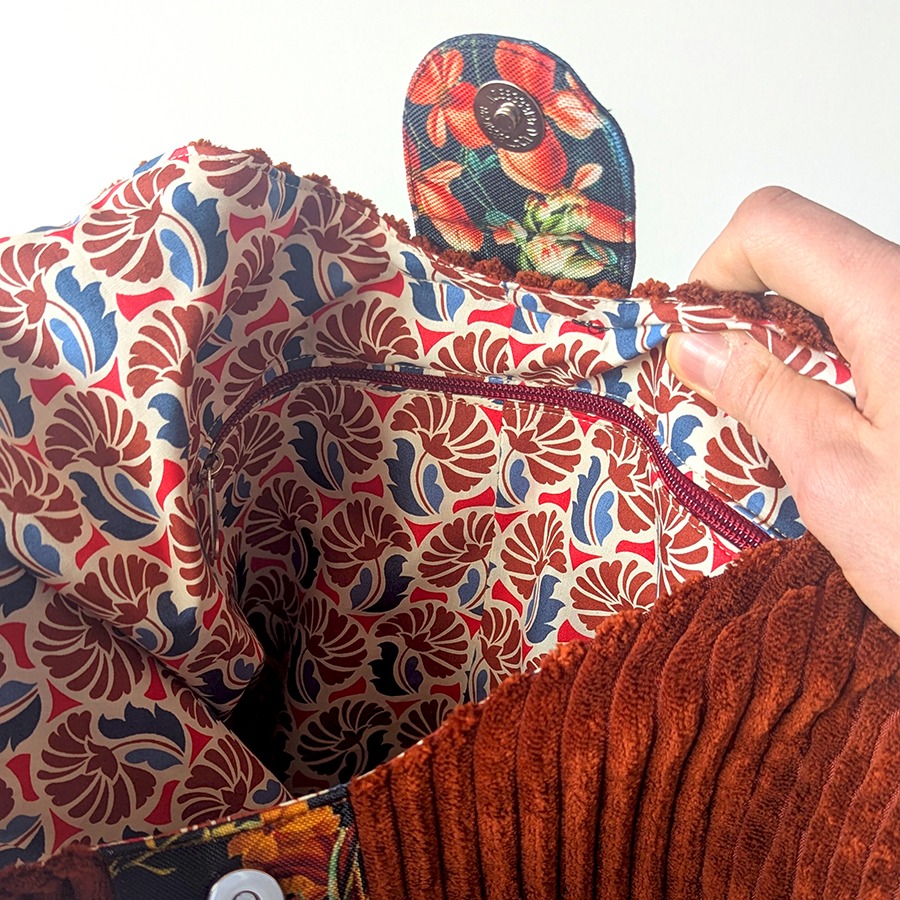 Torba na ramię - ruda z ciemnym motywem - obrazek 13