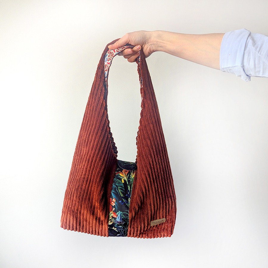 Torba na ramię - ruda z ciemnym motywem - obrazek 11