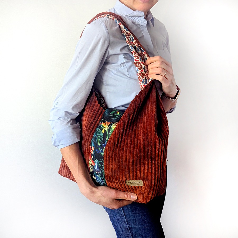 Torba na ramię - ruda z ciemnym motywem - obrazek 10