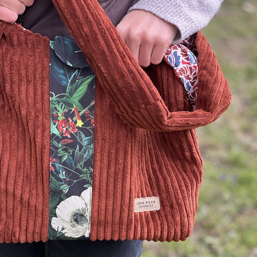 Torba na ramię - ruda z ciemnym motywem - obrazek 4