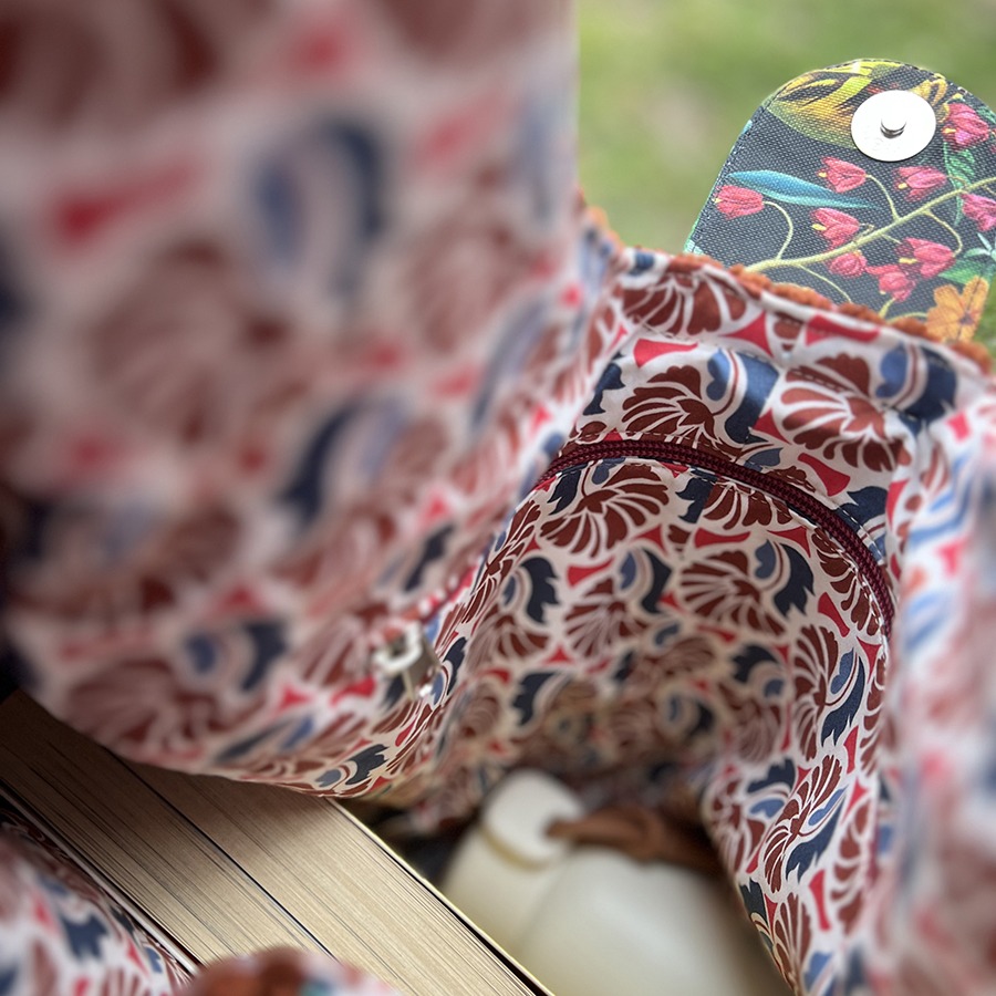 Torba na ramię - ruda z ciemnym motywem - obrazek 6