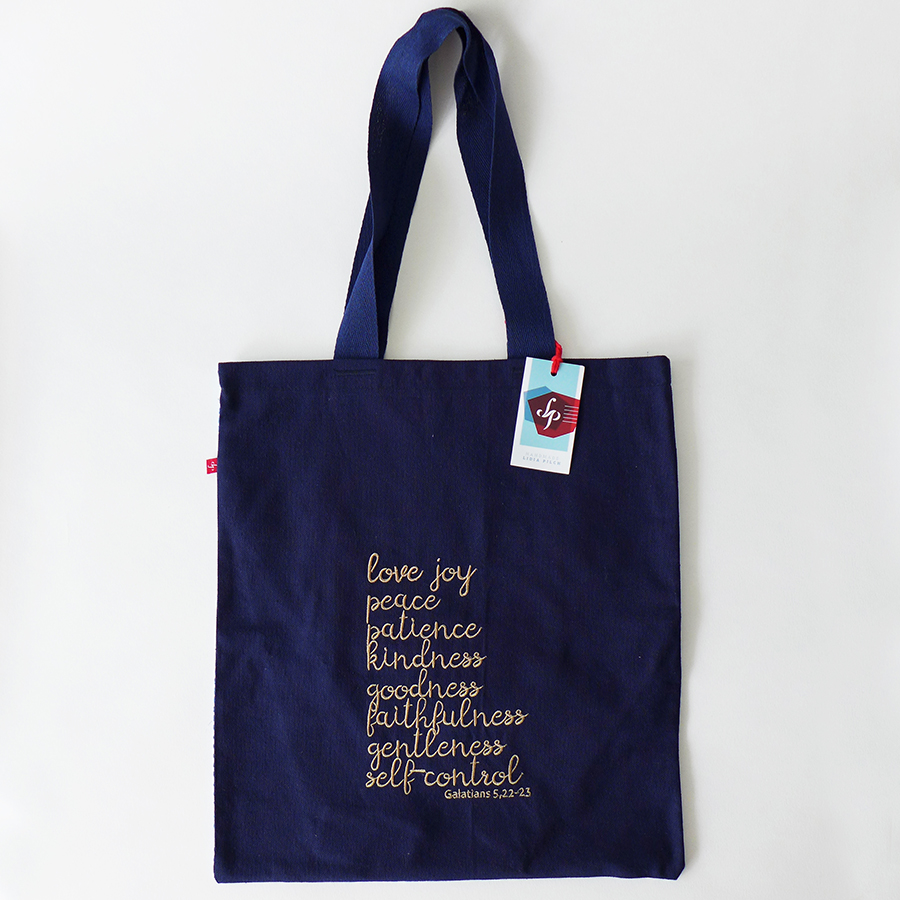 Torba z haftem i aplikacją – cytryna, kropki - obrazek 2