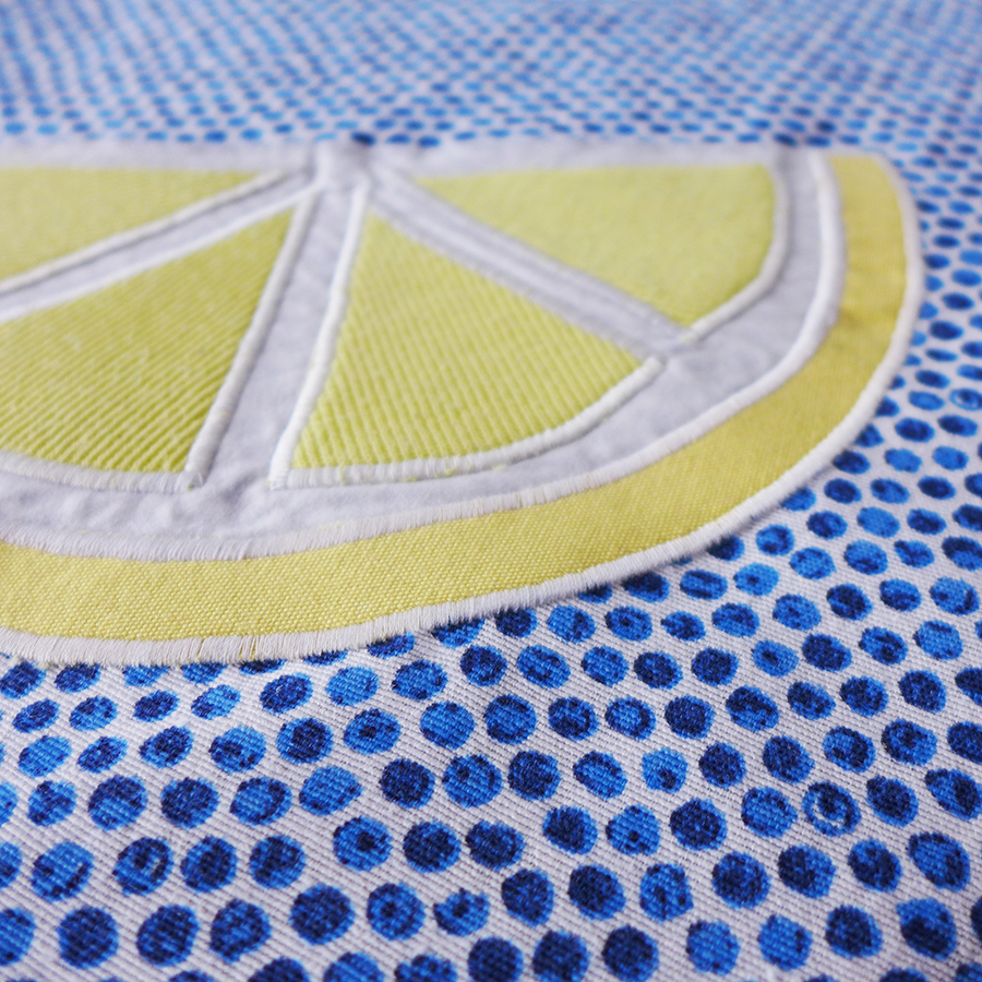 Torba z haftem i aplikacją – cytryna, kropki - obrazek 5